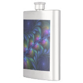 Kleurrijk Abstract blauw roze groen fractal Flacon (Links)