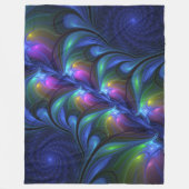 Kleurrijk Abstract blauw roze groen fractal Fleece Deken (Voorkant)