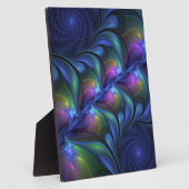 Kleurrijk Abstract blauw roze groen fractal Fotoplaat (Zijkant)