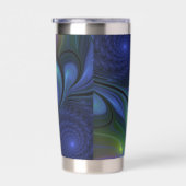 Kleurrijk Abstract blauw roze groen fractal Geïsoleerde Drinkbeker (Rechts)