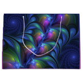 Kleurrijk Abstract blauw roze groen fractal Groot Cadeauzakje (Voorkant)