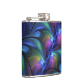 Kleurrijk Abstract blauw roze groen fractal Heupfles (Rechts)