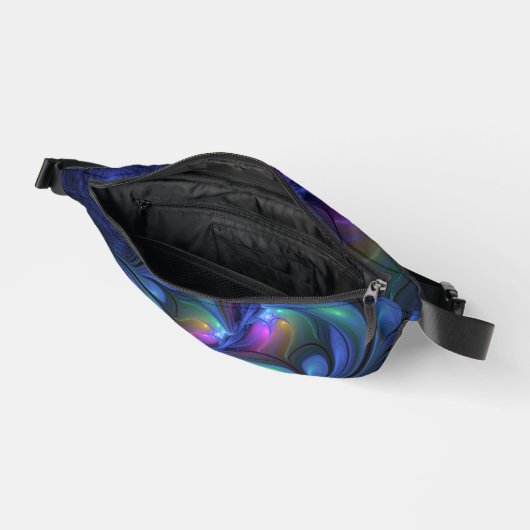 Kleurrijk Abstract blauw roze groen fractal Heuptasje (Open)