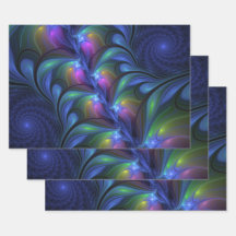 Kleurrijk Abstract blauw roze groen fractal