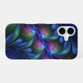 Kleurrijk Abstract blauw roze groen fractal iPhone 16 Hoesje (Achterkant horizontaal)