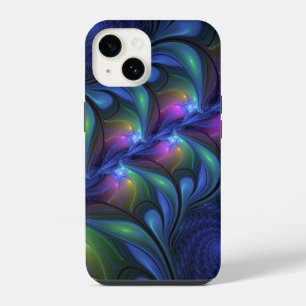 Kleurrijk Abstract blauw roze groen fractal iPhone 14 Hoesje