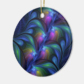 Kleurrijk Abstract blauw roze groen fractal Keramisch Ornament (Links)