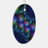 Kleurrijk Abstract blauw roze groen fractal Keramisch Ornament (Rechts)