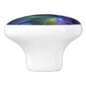 Kleurrijk Abstract blauw roze groen fractal Keramische Knop (Zijkant)