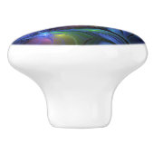 Kleurrijk Abstract blauw roze groen fractal Keramische Knop (Zijkant)