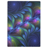 Kleurrijk Abstract blauw roze groen fractal Klembord (Achterkant)
