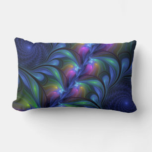 Kleurrijk Abstract blauw roze groen fractal Kussen