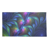 Kleurrijk Abstract blauw roze groen fractal Kussensloop (Achterkant)