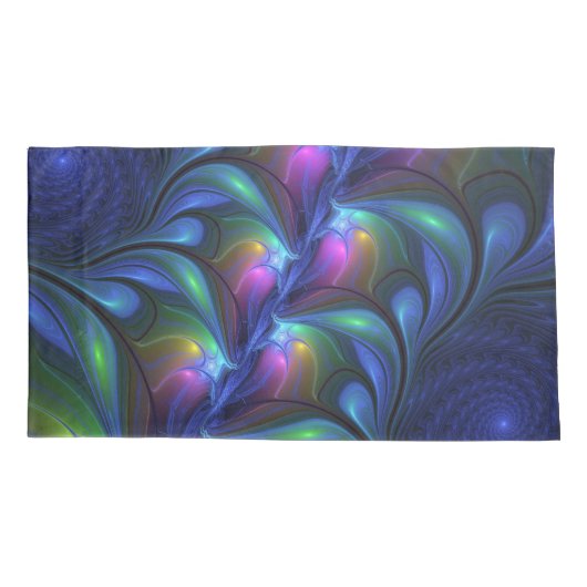 Kleurrijk Abstract blauw roze groen fractal Kussensloop (Achterkant)