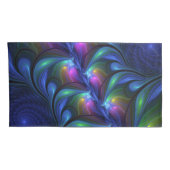 Kleurrijk Abstract blauw roze groen fractal Kussensloop (Achterkant-Rechts)