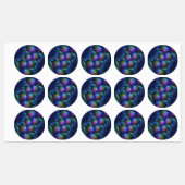 Kleurrijk Abstract blauw roze groen fractal Labels (Vel)