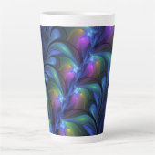 Kleurrijk Abstract blauw roze groen fractal Latte Mok (Voorkant)