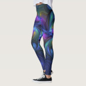 Kleurrijk Abstract blauw roze groen fractal Leggings (Links)