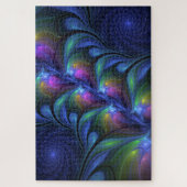 Kleurrijk Abstract blauw roze groen fractal Legpuzzel (Verticaal)