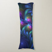 Kleurrijk Abstract blauw roze groen fractal Lichaamskussen (Voorkant Verticaal)