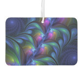 Kleurrijk Abstract blauw roze groen fractal Luchtverfrisser (Achterkant)