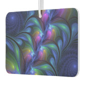 Kleurrijk Abstract blauw roze groen fractal Luchtverfrisser (Links)