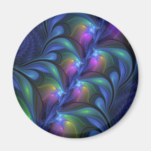 Kleurrijk Abstract blauw roze groen fractal Magneet