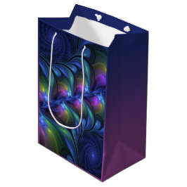 Kleurrijk Abstract blauw roze groen fractal Medium Cadeauzakje