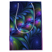 Kleurrijk Abstract blauw roze groen fractal Medium Cadeauzakje (Voorkant)
