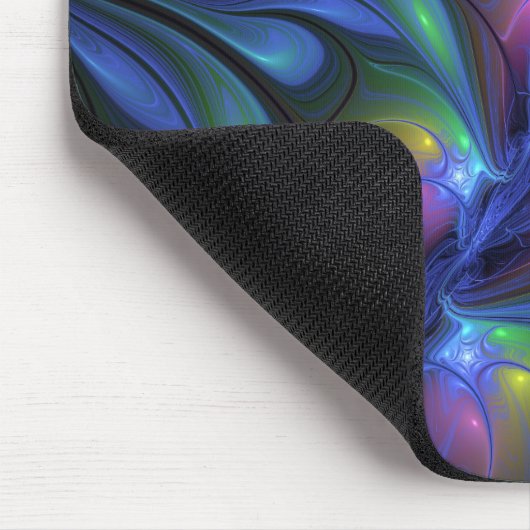 Kleurrijk Abstract blauw roze groen fractal Muismat (Hoek)