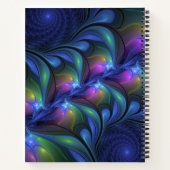 Kleurrijk Abstract blauw roze groen fractal Notitieboek (Achterkant)