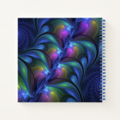 Kleurrijk Abstract blauw roze groen fractal Notitieboek (Achterkant)