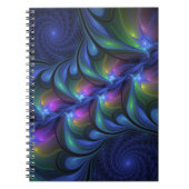 Kleurrijk Abstract blauw roze groen fractal Notitieboek (Voorkant)
