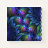 Kleurrijk Abstract blauw roze groen fractal Notitieboek (Achterkant)