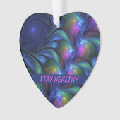 Kleurrijk Abstract blauw roze groen fractal Ornament (voorkant)