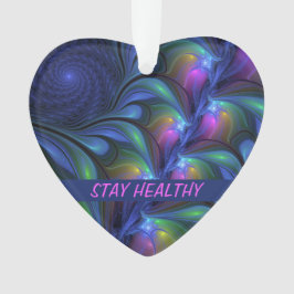 Kleurrijk Abstract blauw roze groen fractal Ornament