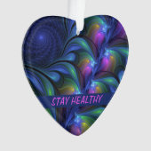 Kleurrijk Abstract blauw roze groen fractal Ornament (voorkant)