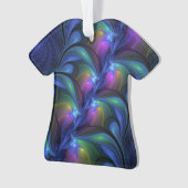 Kleurrijk Abstract blauw roze groen fractal Ornament (voorkant)