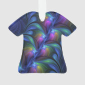 Kleurrijk Abstract blauw roze groen fractal Ornament (achterkant)