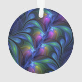 Kleurrijk Abstract blauw roze groen fractal Ornament (achterkant)