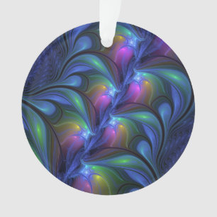 Kleurrijk Abstract blauw roze groen fractal Ornament