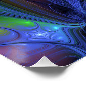 Kleurrijk Abstract blauw roze groen fractal Perfect Poster (Hoek)