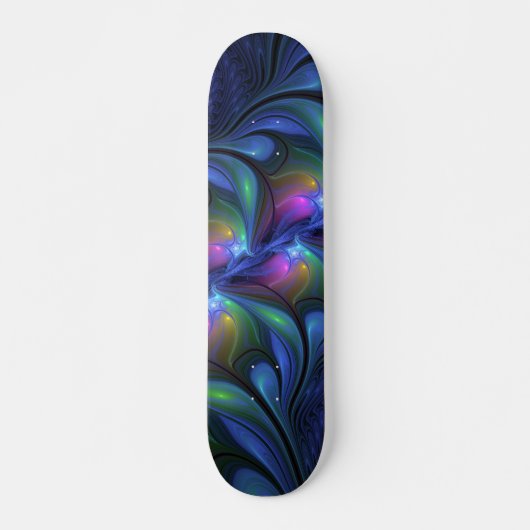 Kleurrijk Abstract blauw roze groen fractal Persoonlijk Skateboard (Voorkant)