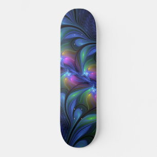 Kleurrijk Abstract blauw roze groen fractal Persoonlijk Skateboard
