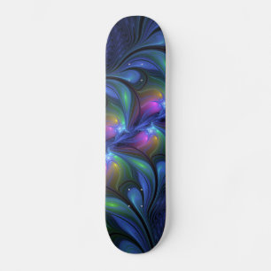 Kleurrijk Abstract blauw roze groen fractal Persoonlijk Skateboard