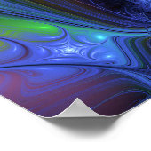 Kleurrijk Abstract blauw roze groen fractal Poster (Hoek)