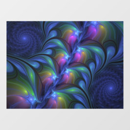 Kleurrijk Abstract blauw roze groen fractal Raamsticker