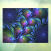 Kleurrijk Abstract blauw roze groen fractal Raamsticker (Vel 3)