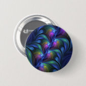Kleurrijk Abstract blauw roze groen fractal Ronde Button 5,7 Cm (Voorkant /achterkant)