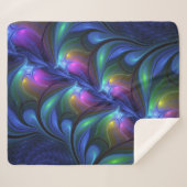 Kleurrijk Abstract blauw roze groen fractal Sherpa Deken (Voorkant (horizontaal))